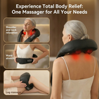QX-214 Heated Shiatsu Neck & Back Massager with 16 Nodes – Deep Kneading Shoulder & Lumbar Massage Pillow